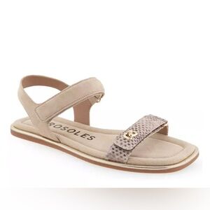 AEROSOLES Women's Bruna Casual Sandals Roccia Snake Print Leather